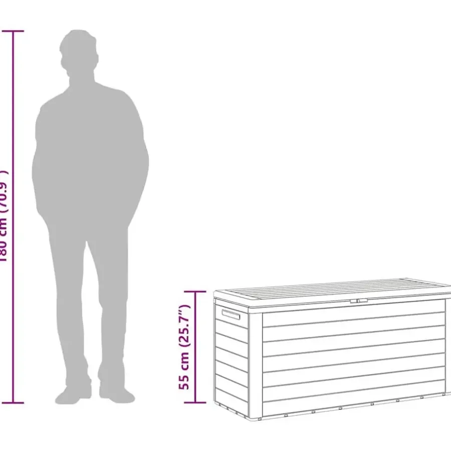 Kussenboxen-vidaXL - Opslagkist - Bruin - Polypropyleen