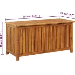 Kussenboxen-vidaXL - Opslagkist - Bruin - Acaciahout - 113 x 50 x 58 cm