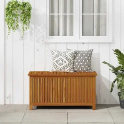 Kussenboxen-vidaXL - Opslagkist - Bruin - Acaciahout - 113 x 50 x 58 cm