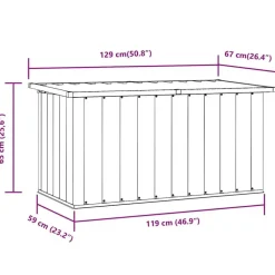 Kussenboxen-vidaXL - Opslagkist - Grijs - Staal - 129 x 67 x 65 cm