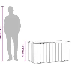Kussenboxen-vidaXL - Opslagkist - Grijs - Staal - 129 x 67 x 65 cm