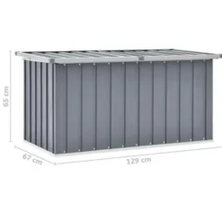 Kussenboxen-vidaXL - Opslagkist - Grijs - Staal - 129 x 67 x 65 cm