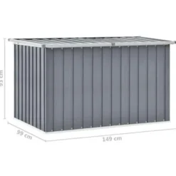 Kussenboxen-vidaXL - Opslagkist - Grijs - Staal - 149 x 99 x 93 cm