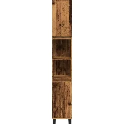 vidaXL - Oud hout Kolomkast met 2 deuren 2 vakken - Ijzer en hout - 30x30x190 cm