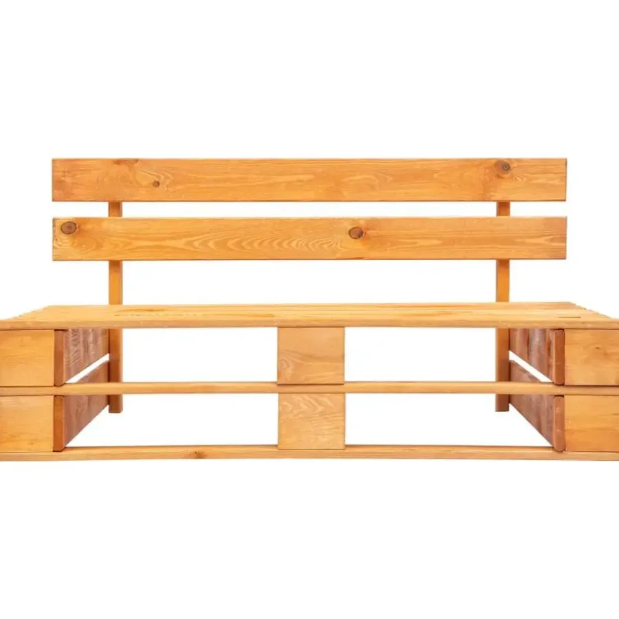 Palletbanken-vidaXL - Pallet Middenbank - Bruin - Grenenhout
