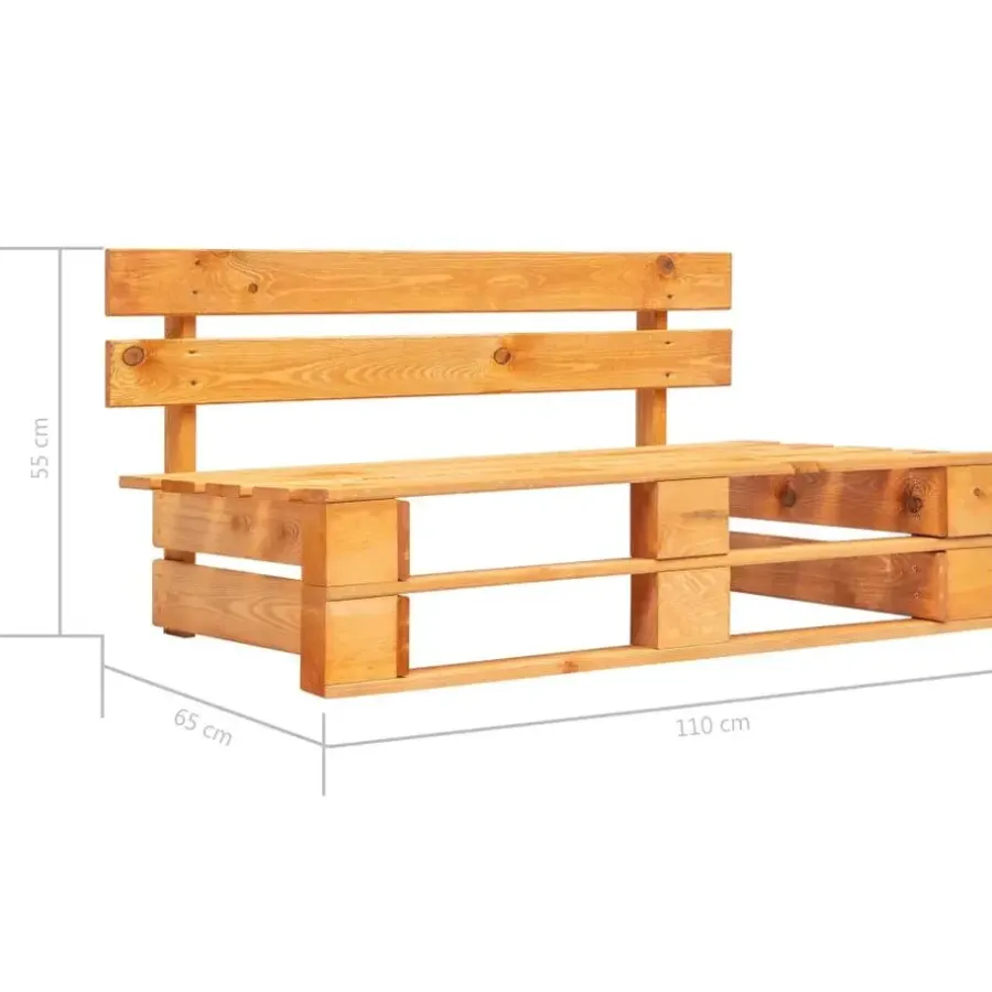 Palletbanken-vidaXL - Pallet Middenbank - Bruin - Grenenhout