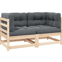 vidaXL - Palletbank - Antraciet - Grenenhout
