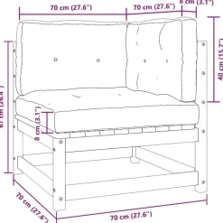 vidaXL - Palletbank - Antraciet - Grenenhout