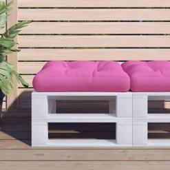 Palletkussens-vidaXL - Palletkussen - Roze - Stof - 60 x 60 x 12 cm