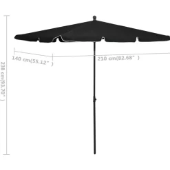 Parasols-vidaXL - Parasol - Zwart