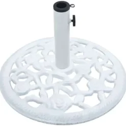 Parasolvoeten-vidaXL - Parasolvoet - Wit - Gietijzer - 48 x 48 x 33 cm