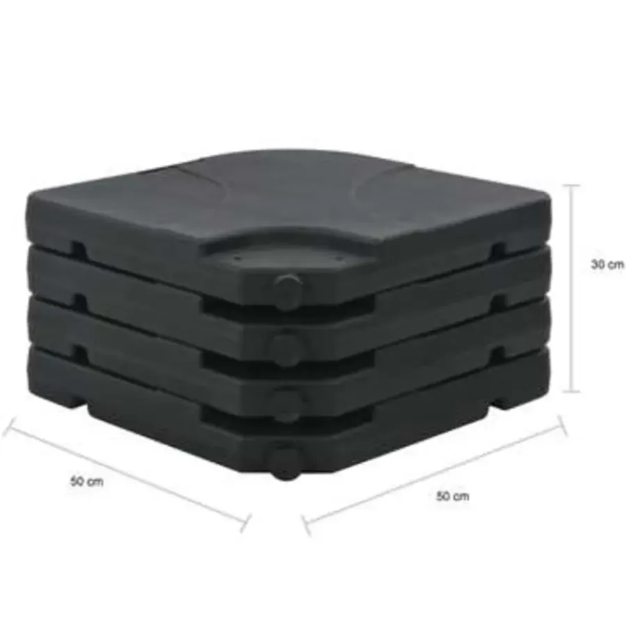 Parasolvoeten-vidaXL - Parasolvoet - Zwart - Kunststof