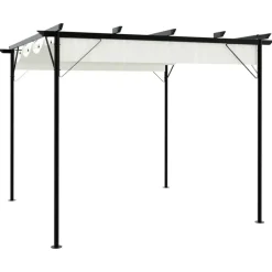 Terrasoverkappingen-vidaXL - Pergola - Crème - Staal