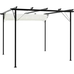 Terrasoverkappingen-vidaXL - Pergola - Crème - Staal