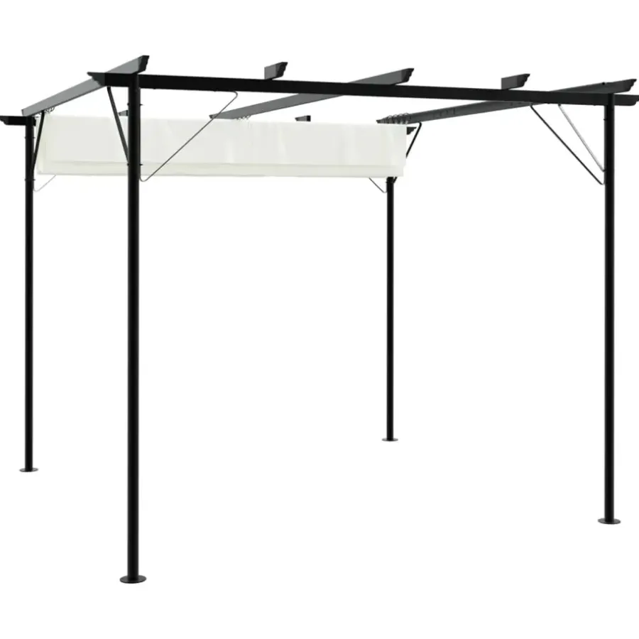 Terrasoverkappingen-vidaXL - Pergola - Crème - Staal