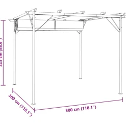 Terrasoverkappingen-vidaXL - Pergola - Crème - Staal
