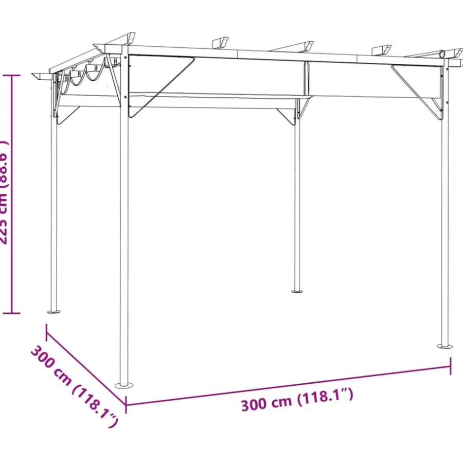 vidaXL - Pergola - Taupe - Staal