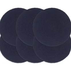 vidaXL - Placemat - Blauw - Katoen - 6 stuks