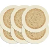 vidaXL - Placemat - Bruin - Katoen - 6 stuks
