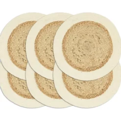 vidaXL - Placemat - Bruin - Katoen - 6 stuks