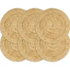 Placemats-vidaXL - Placemat - Bruin - Jute - 6 stuks