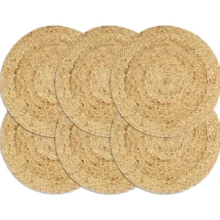 Placemats-vidaXL - Placemat - Bruin - Jute - 6 stuks