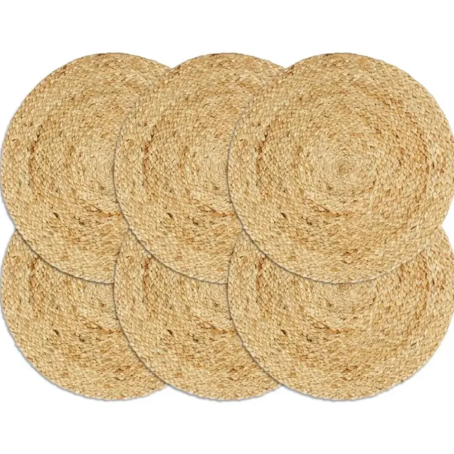 Placemats-vidaXL - Placemat - Bruin - Jute - 6 stuks