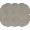 vidaXL - Placemat - Grijs - Katoen - 6 stuks