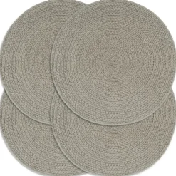 Placemats-vidaXL - Placemat - Grijs - Katoen - 4 stuks