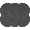 Placemats-vidaXL - Placemat - Grijs - Jute - 6 stuks