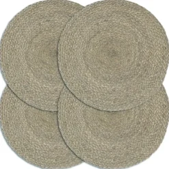 vidaXL - Placemat - Grijs - Jute - 4 stuks