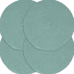 vidaXL - Placemat - Groen - Katoen - 4 stuks