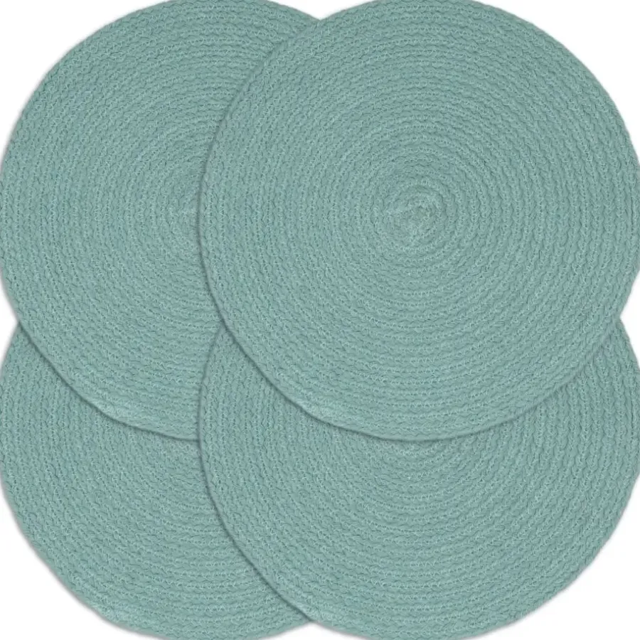 vidaXL - Placemat - Groen - Katoen - 4 stuks
