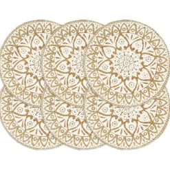Placemats-vidaXL - Placemat - Wit - Jute - 6 stuks