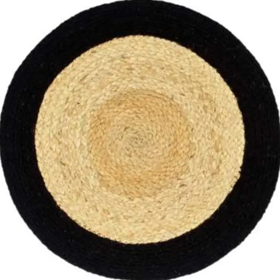 vidaXL - Placemat - Zwart - Katoen - 6 stuks