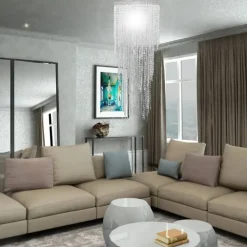 Kroonluchters-vidaXL - Plafondlamp - Transparent - Staal - 26 x 70 cm