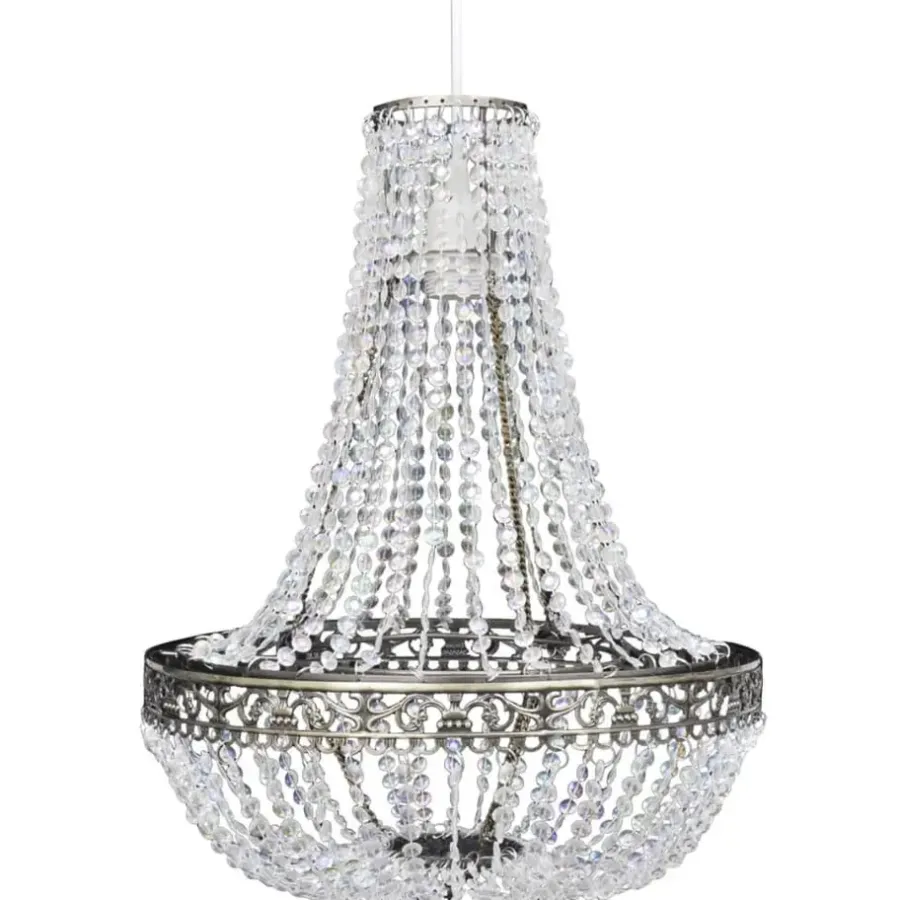 Kroonluchters-vidaXL - Plafondlamp - Transparent - Staal - 36.5 x 46 cm