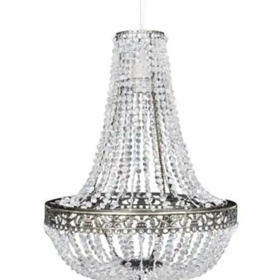 Kroonluchters-vidaXL - Plafondlamp - Transparent - Staal - 36.5 x 46 cm