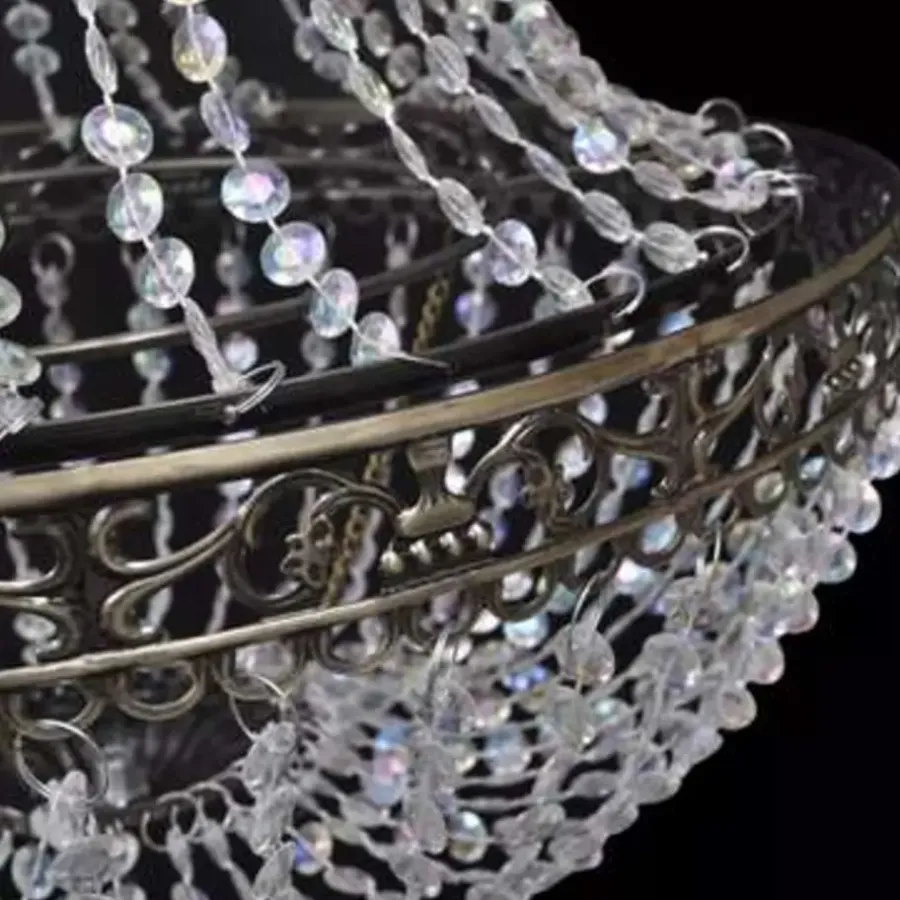 Kroonluchters-vidaXL - Plafondlamp - Transparent - Staal - 36.5 x 46 cm