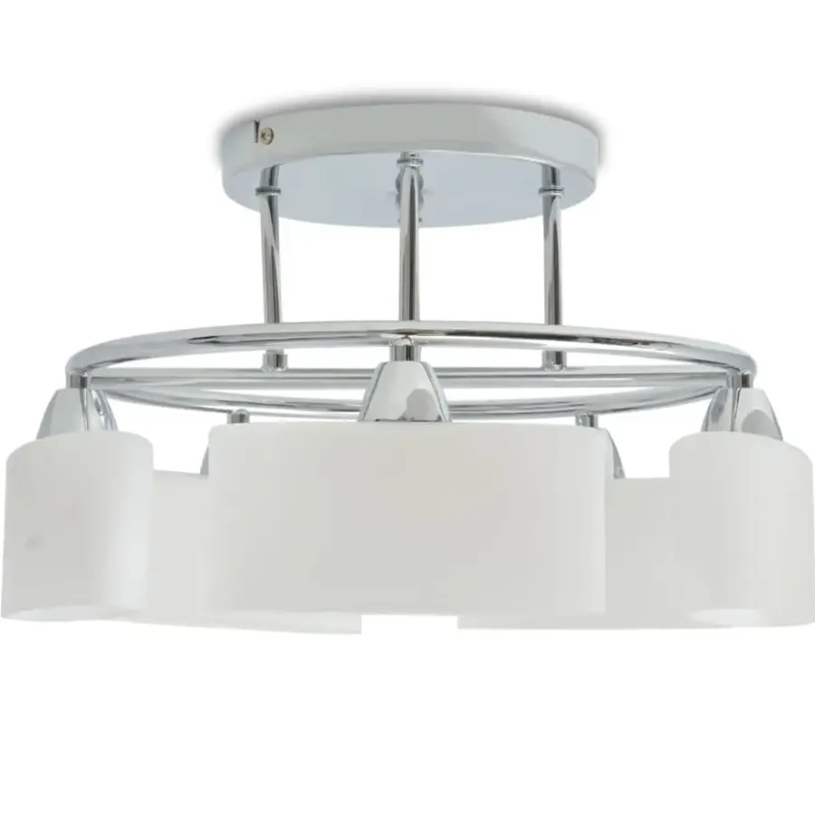 Plafondlampen-vidaXL - Plafondlamp - Wit - Glas