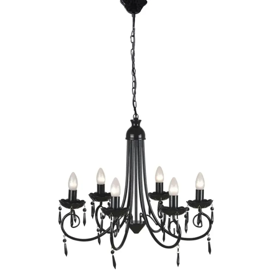 vidaXL - Plafondlamp - Zwart - Metaal - 55.5 x 46 cm