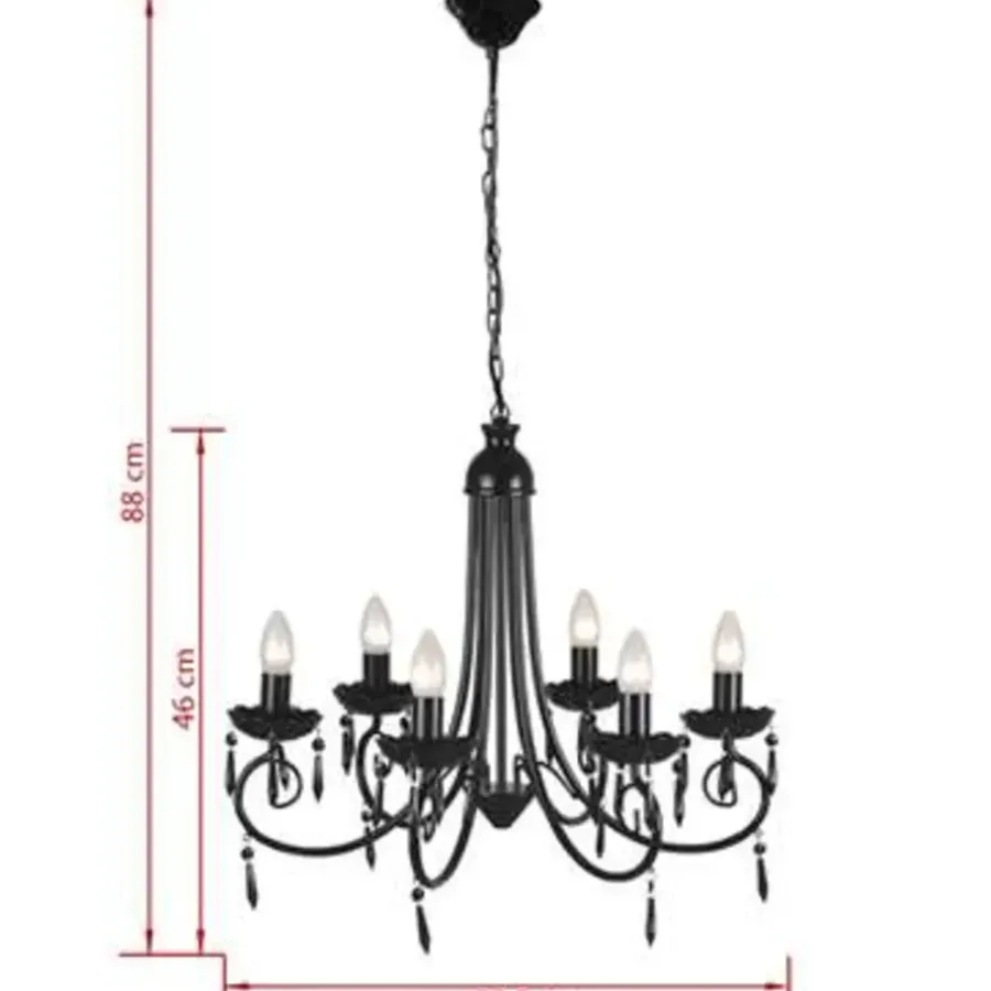vidaXL - Plafondlamp - Zwart - Metaal - 55.5 x 46 cm