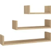 Wandplanken-vidaXL - Plank - Bruin - Bewerkt hout - 60 x 15 x 10 cm - 3 stuks