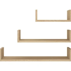 Wandplanken-vidaXL - Plank - Bruin - Bewerkt hout - 60 x 15 x 10 cm - 3 stuks