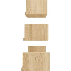 Wandplanken-vidaXL - Plank - Bruin - Bewerkt hout - 60 x 15 x 10 cm - 3 stuks