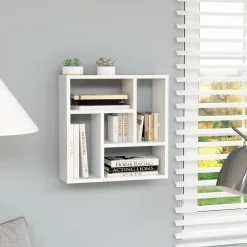 Wandrekken-vidaXL - Plank - Wit - Bewerkt hout