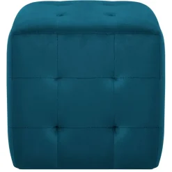 Poefen-vidaXL - Poef - Blauw - Stof