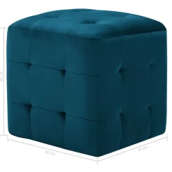 Poefen-vidaXL - Poef - Blauw - Stof