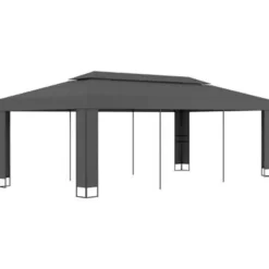 Terrasoverkappingen-vidaXL - Prieel - Antraciet - Stof - 3 x 6 m