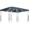 vidaXL - Prieel Met Lichtslinger - Antraciet - Stof - 400 x 300 cm